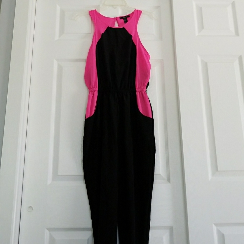 Forever 21 Jumpsuit Pink Black sz M